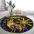 Philippines Sarimanok Round Carpet Papanok Legendary Bird Okir Polynesian Pattern