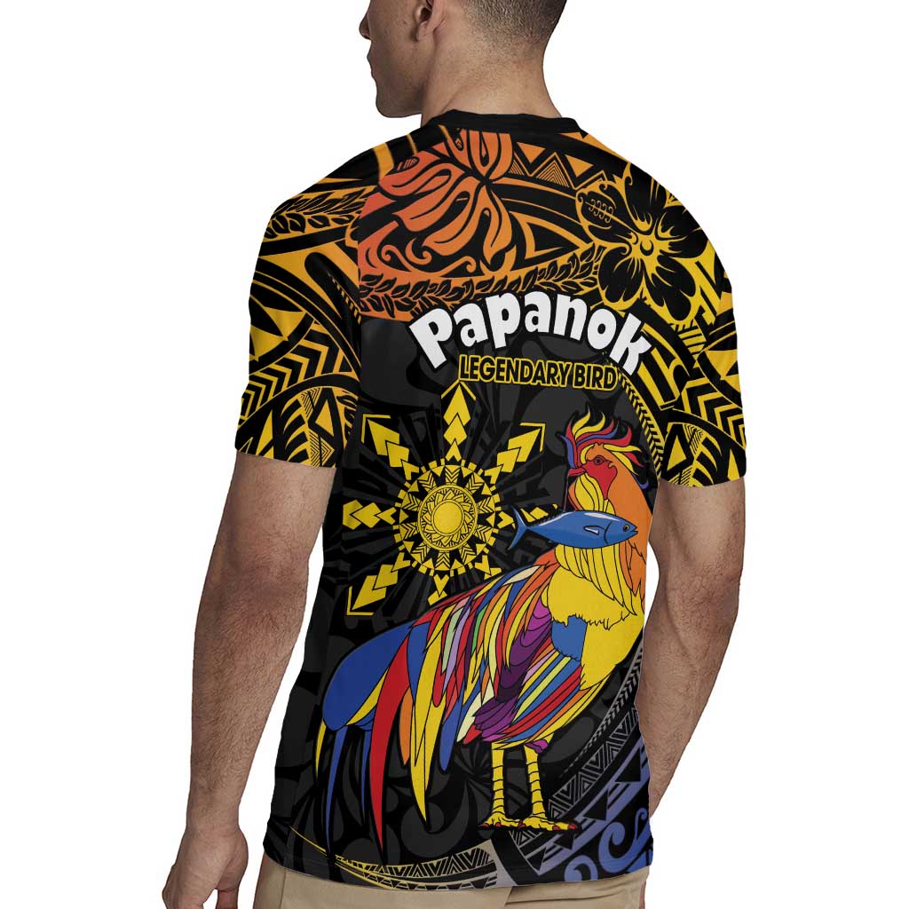 Philippines Sarimanok Rugby Jersey Papanok Legendary Bird Okir Polynesian Pattern LT14 - Polynesian Pride