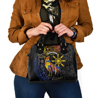 Philippines Sarimanok Shoulder Handbag Papanok Legendary Bird Okir Polynesian Pattern LT14 - Polynesian Pride