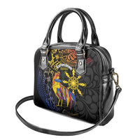 Philippines Sarimanok Shoulder Handbag Papanok Legendary Bird Okir Polynesian Pattern LT14 - Polynesian Pride