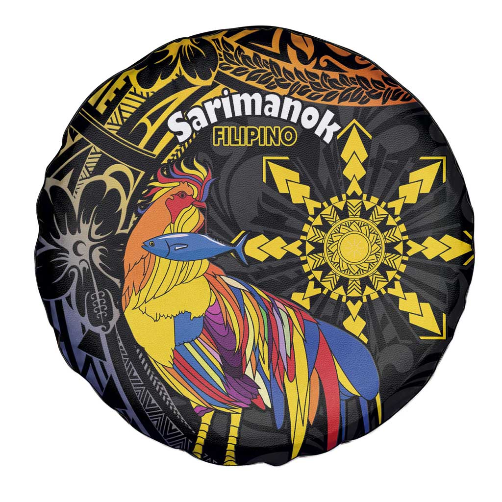 Philippines Sarimanok Spare Tire Cover Papanok Legendary Bird Okir Polynesian Pattern LT14 - Polynesian Pride