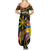 Philippines Sarimanok Summer Maxi Dress Papanok Legendary Bird Okir Polynesian Pattern