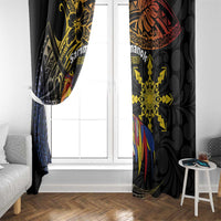 Philippines Sarimanok Window Curtain Papanok Legendary Bird Okir Polynesian Pattern LT14 - Polynesian Pride