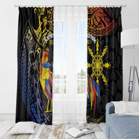 Philippines Sarimanok Window Curtain Papanok Legendary Bird Okir Polynesian Pattern LT14 - Polynesian Pride
