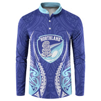 Northland 2026 Rugby Custom Button Sweatshirt NZ Maori Silver Fern LT14 Blue - Polynesian Pride