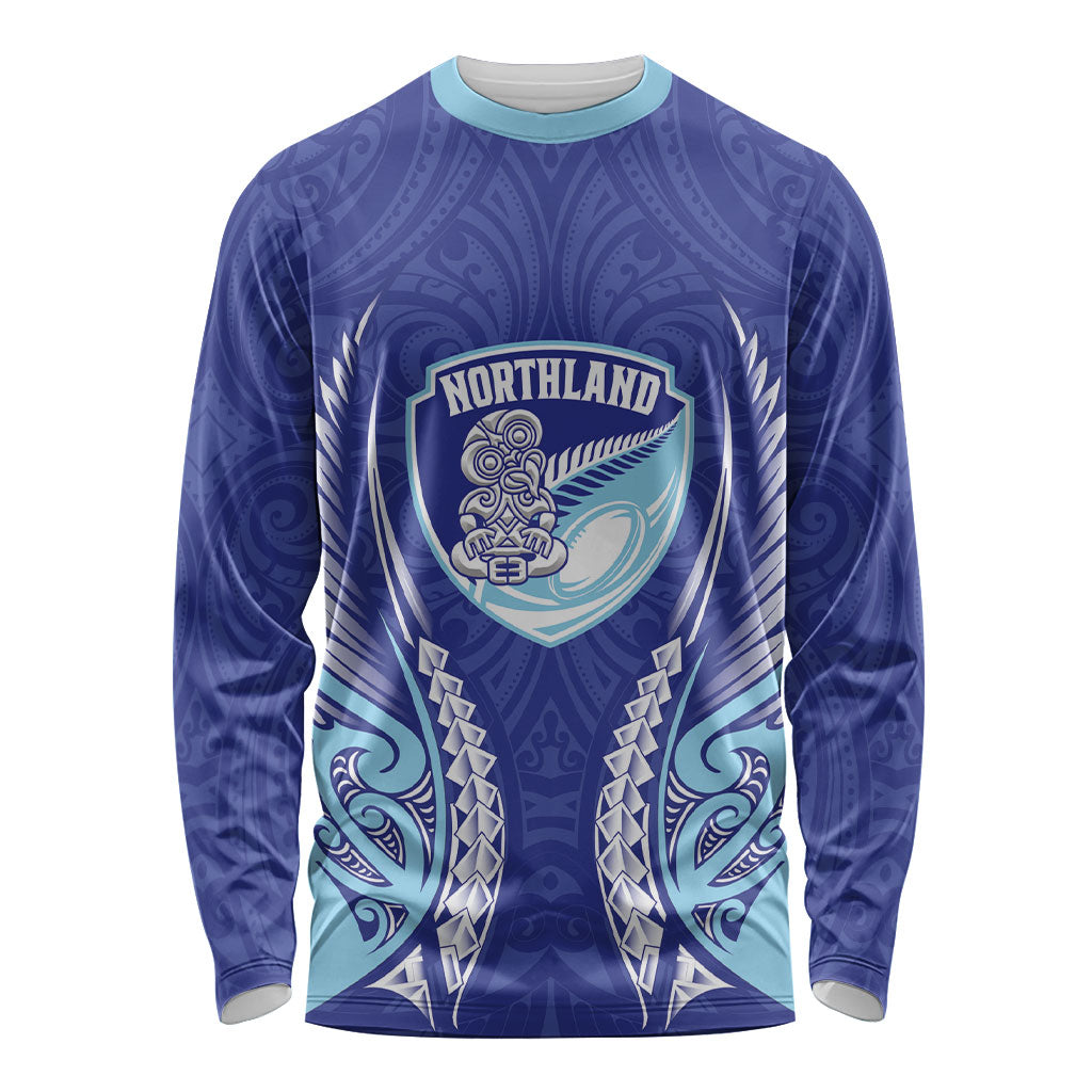 Northland 2026 Rugby Custom Long Sleeve Shirt NZ Maori Silver Fern LT14 Unisex Blue - Polynesian Pride