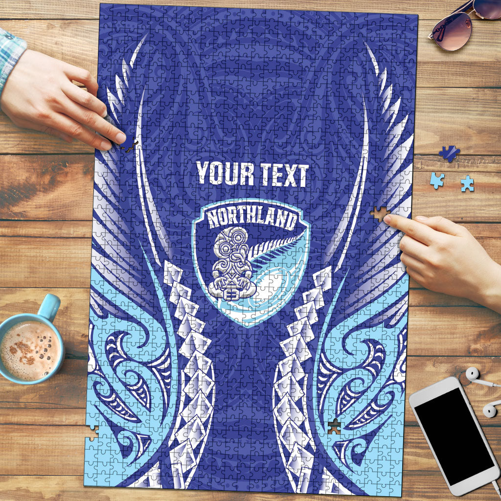 Northland 2026 Rugby Custom Puzzle NZ Maori Silver Fern LT14 Blue - Polynesian Pride