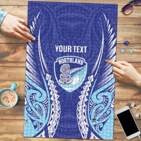 Northland 2026 Rugby Custom Puzzle NZ Maori Silver Fern LT14 Blue - Polynesian Pride