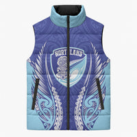 Northland 2026 Rugby Custom Sleeveless Puffer Jacket NZ Maori Silver Fern LT14 Unisex Blue - Polynesian Pride