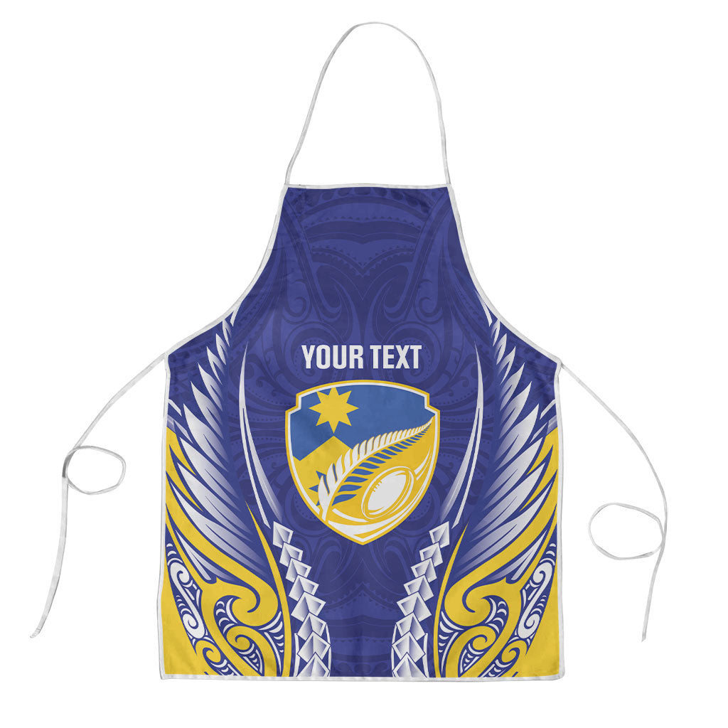 Otago 2026 Rugby Custom Apron NZ Maori Silver Fern LT14 Blue - Polynesian Pride