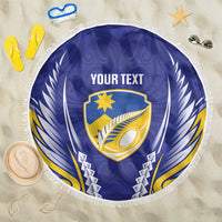 Otago 2026 Rugby Custom Beach Blanket NZ Maori Silver Fern LT14 One Size 150cm Blue - Polynesian Pride