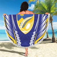 Otago 2026 Rugby Custom Beach Blanket NZ Maori Silver Fern LT14 - Polynesian Pride
