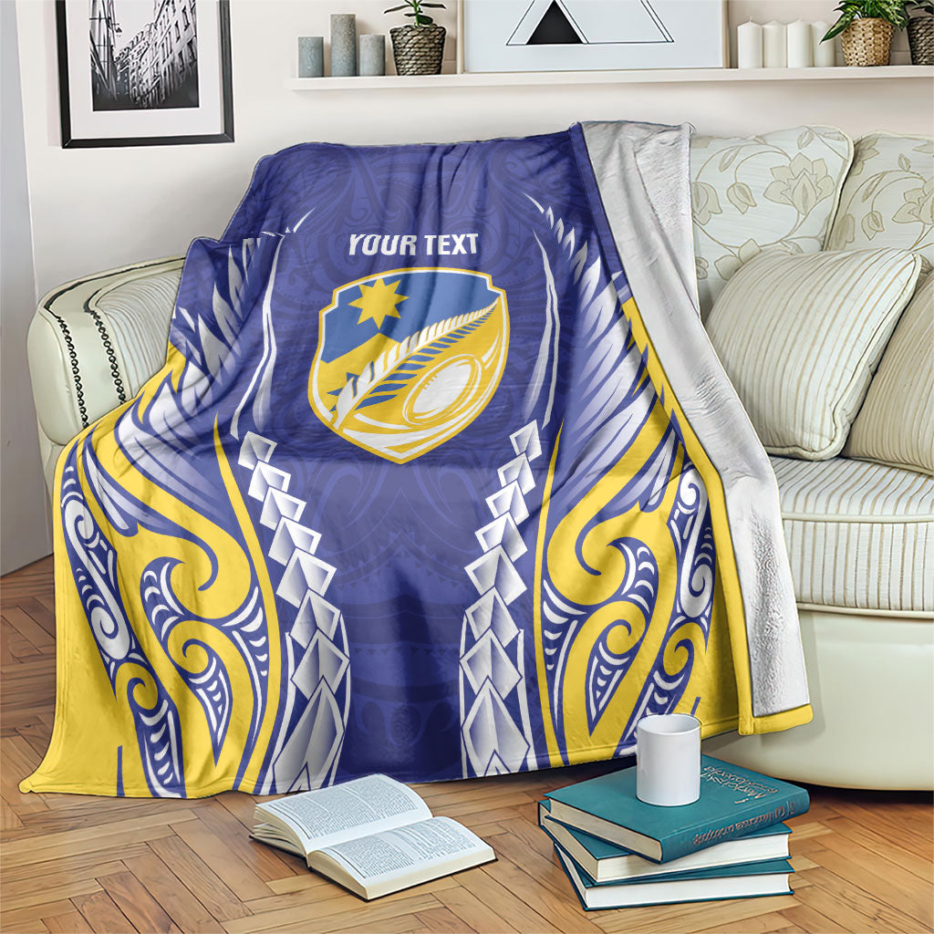 Otago 2026 Rugby Custom Blanket NZ Maori Silver Fern LT14 Blue - Polynesian Pride