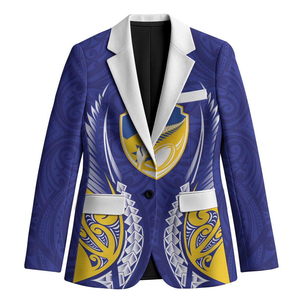 Otago 2026 Rugby Custom Blazer NZ Maori Silver Fern LT14 Unisex Blue - Polynesian Pride