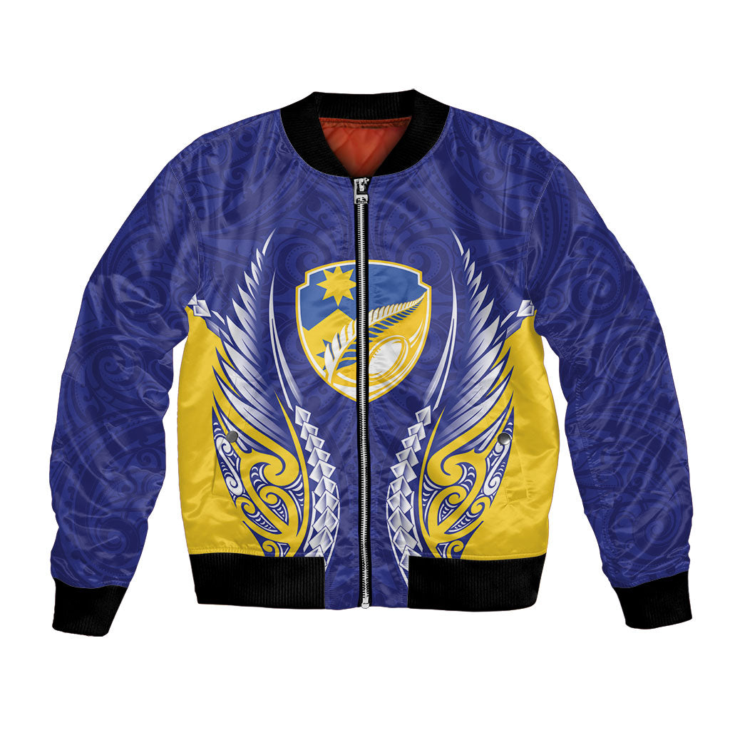 Otago 2026 Rugby Custom Bomber Jacket NZ Maori Silver Fern LT14 Unisex Blue - Polynesian Pride
