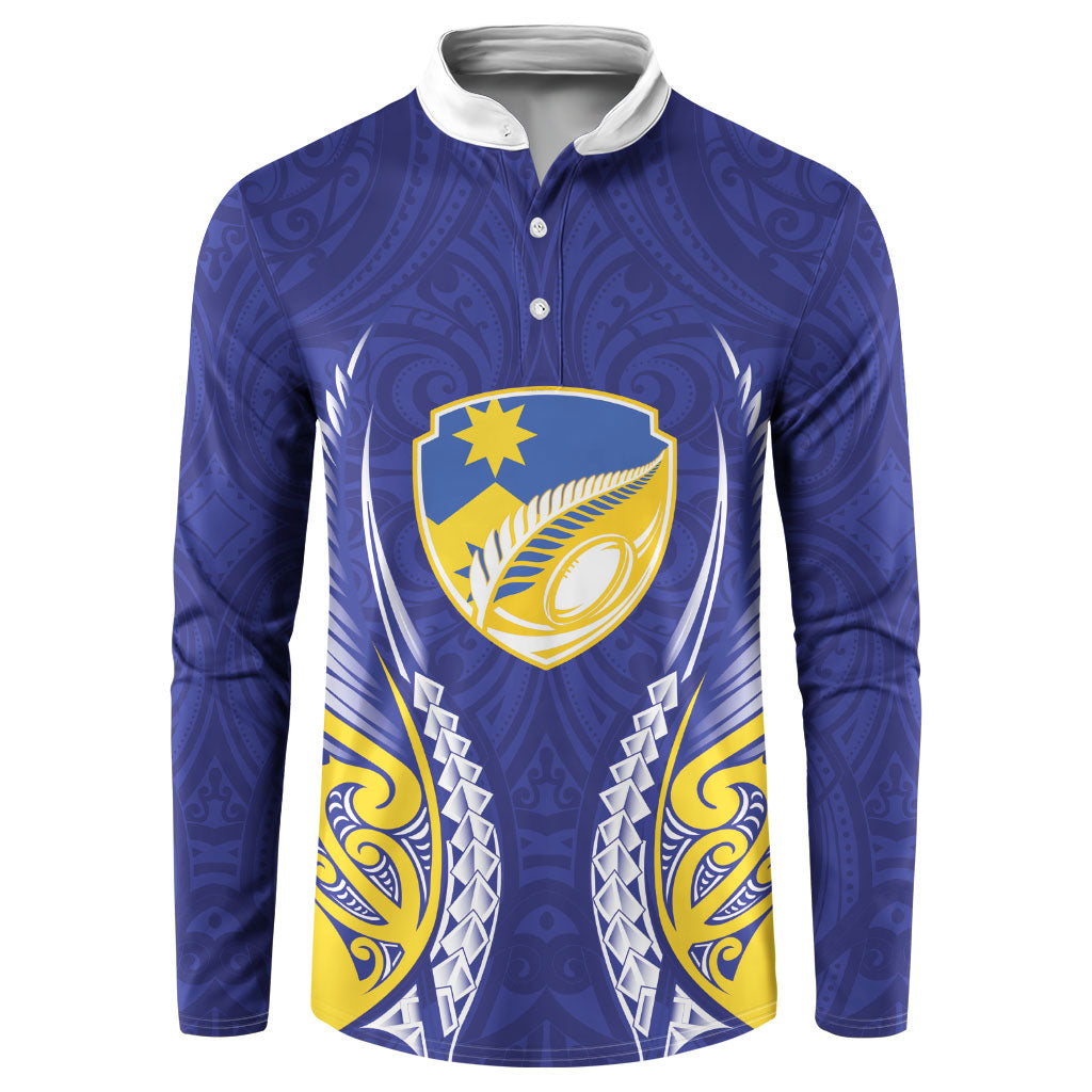 Otago 2026 Rugby Custom Button Sweatshirt NZ Maori Silver Fern LT14 Blue - Polynesian Pride