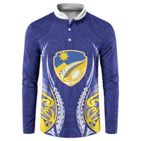 Otago 2026 Rugby Custom Button Sweatshirt NZ Maori Silver Fern LT14 Blue - Polynesian Pride