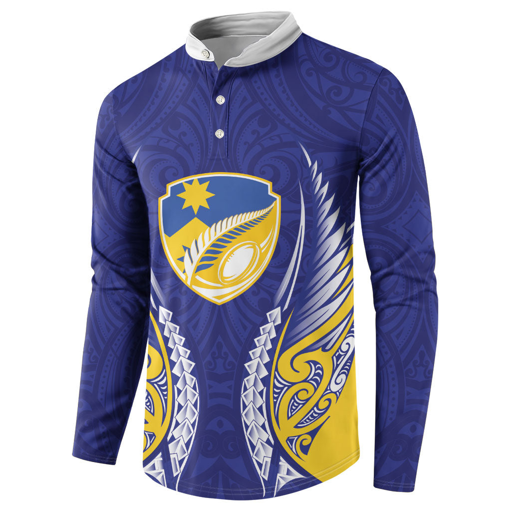 Otago 2026 Rugby Custom Button Sweatshirt NZ Maori Silver Fern LT14 - Polynesian Pride
