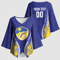 Otago 2026 Rugby Custom Kimono Sleeve Blouse NZ Maori Silver Fern LT14 - Polynesian Pride