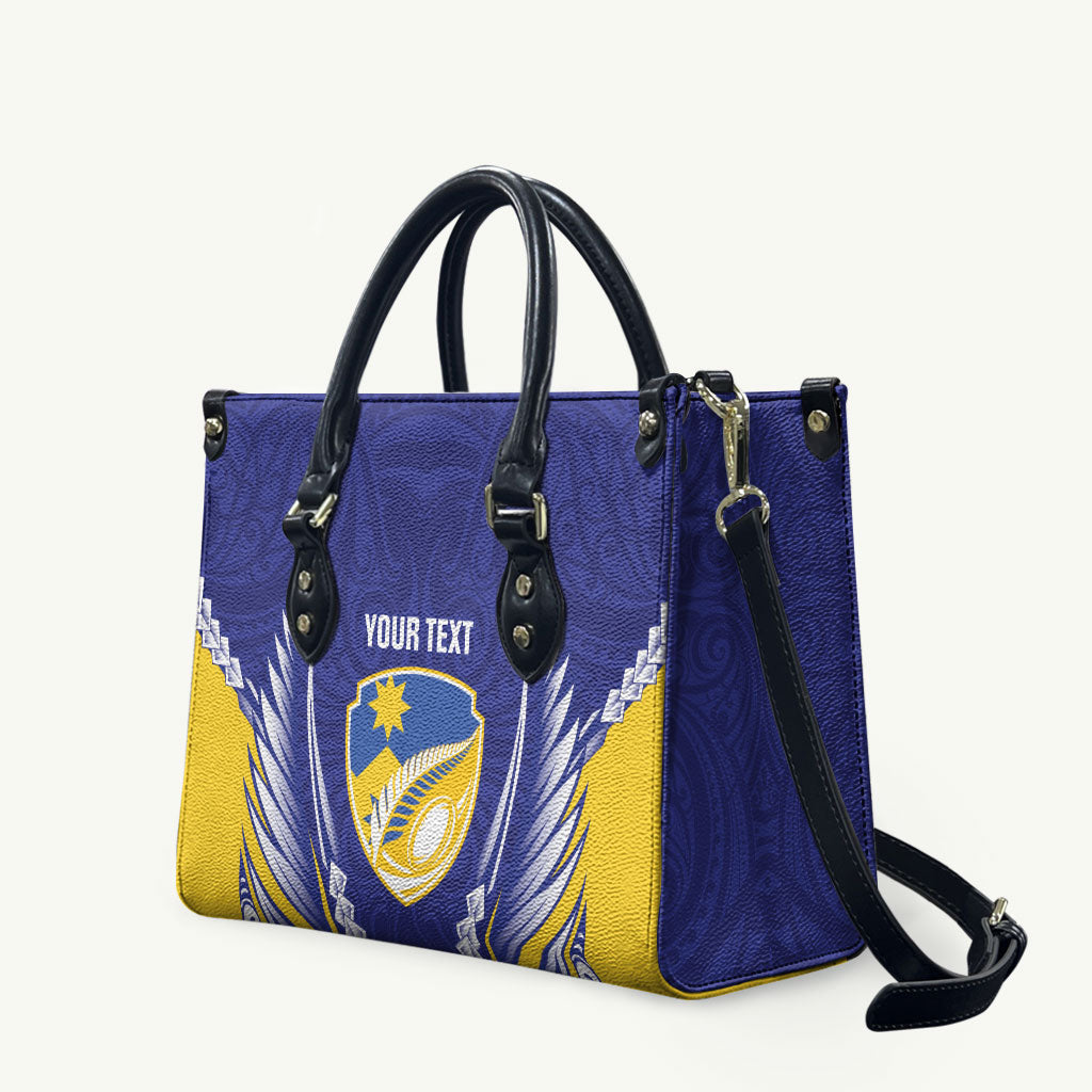 Otago 2026 Rugby Custom Leather Bag NZ Maori Silver Fern LT14 Blue - Polynesian Pride