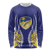 Otago 2026 Rugby Custom Long Sleeve Shirt NZ Maori Silver Fern LT14 Unisex Blue - Polynesian Pride
