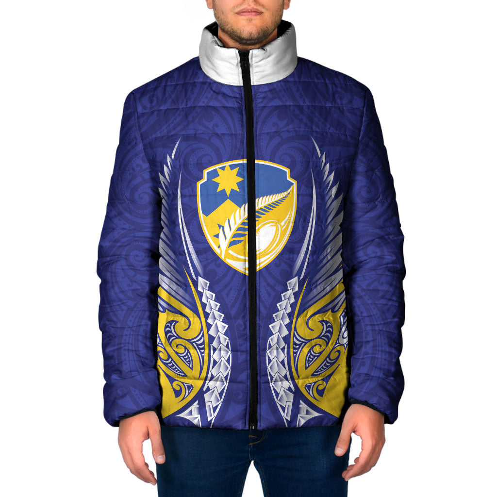 Otago 2026 Rugby Custom Padded Jacket NZ Maori Silver Fern LT14 Men Blue - Polynesian Pride