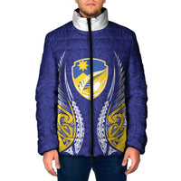 Otago 2026 Rugby Custom Padded Jacket NZ Maori Silver Fern LT14 Men Blue - Polynesian Pride