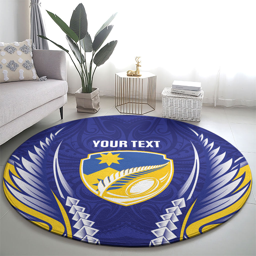 Otago 2026 Rugby Custom Round Carpet NZ Maori Silver Fern LT14 - Polynesian Pride