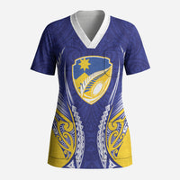 Otago 2026 Rugby Custom Scrub Top NZ Maori Silver Fern LT14 Adult Blue - Polynesian Pride