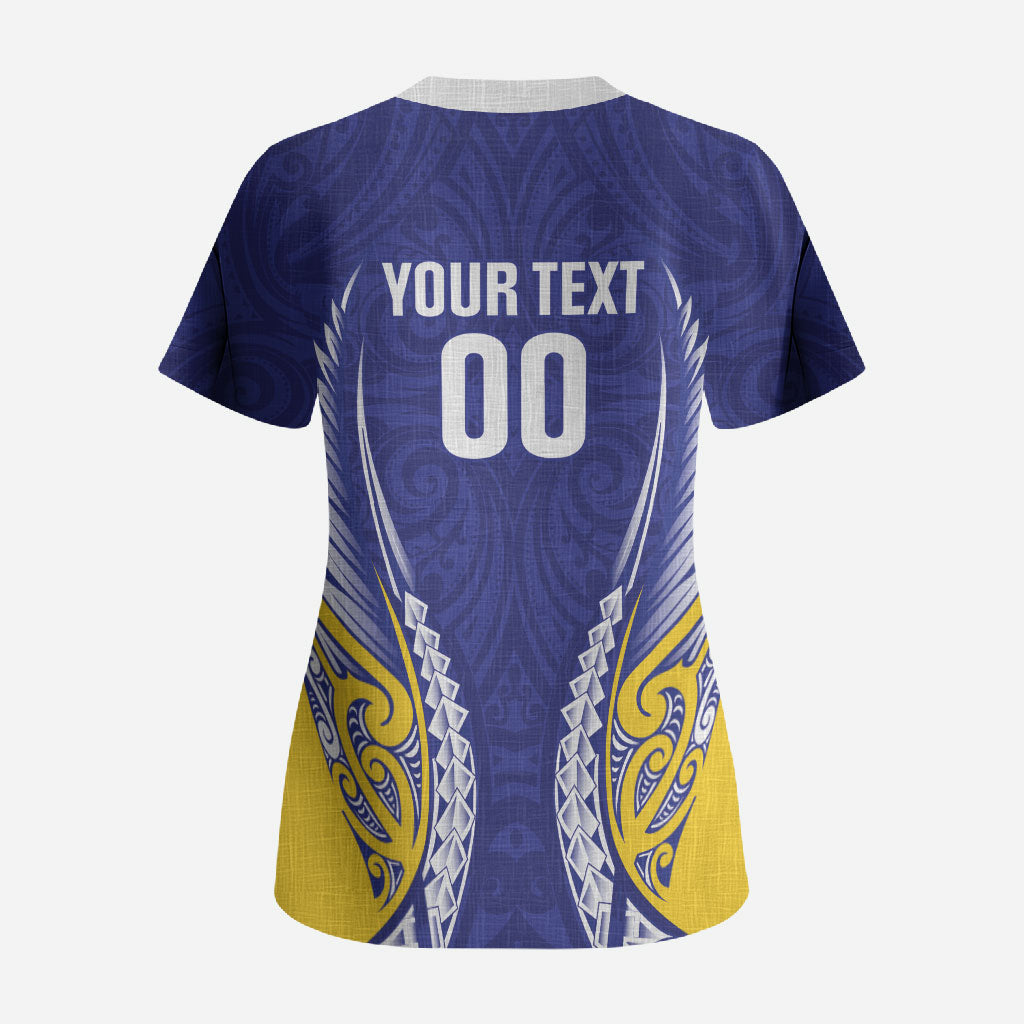 Otago 2026 Rugby Custom Scrub Top NZ Maori Silver Fern LT14 - Polynesian Pride