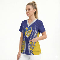 Otago 2026 Rugby Custom Scrub Top NZ Maori Silver Fern LT14 - Polynesian Pride