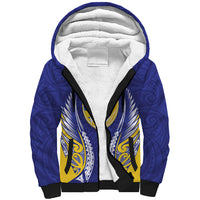 Otago 2026 Rugby Custom Sherpa Hoodie NZ Maori Silver Fern LT14 Unisex Blue - Polynesian Pride