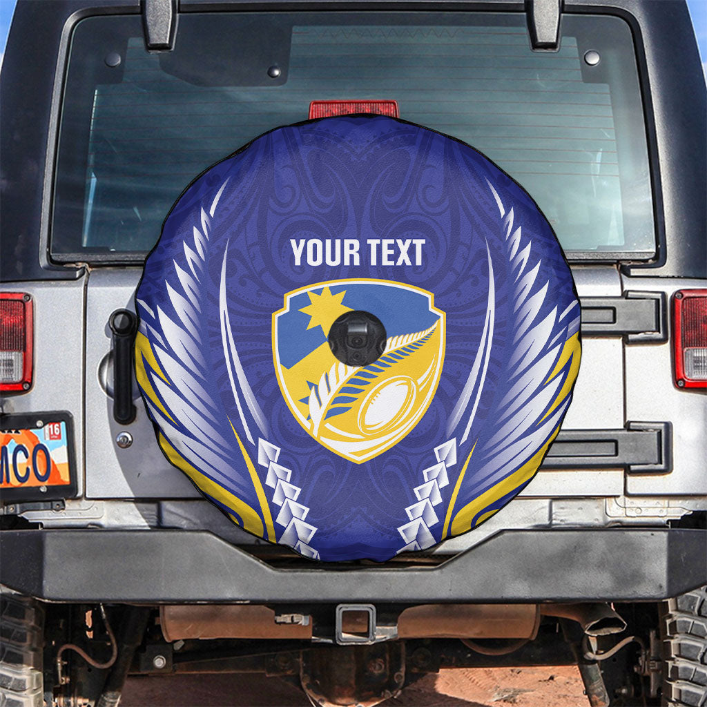 Otago 2026 Rugby Custom Spare Tire Cover NZ Maori Silver Fern LT14 Blue - Polynesian Pride