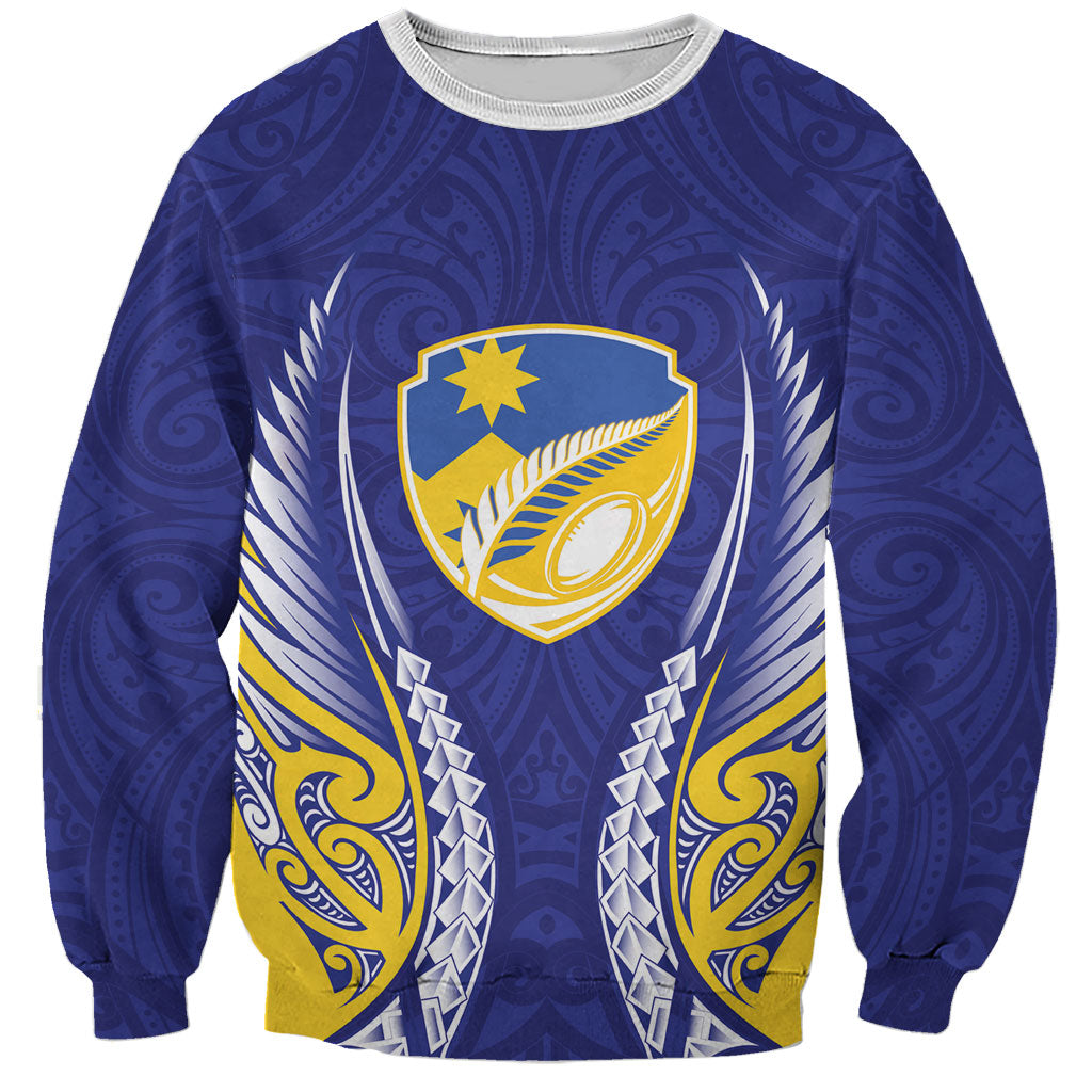 Otago 2026 Rugby Custom Sweatshirt NZ Maori Silver Fern LT14 Unisex Blue - Polynesian Pride