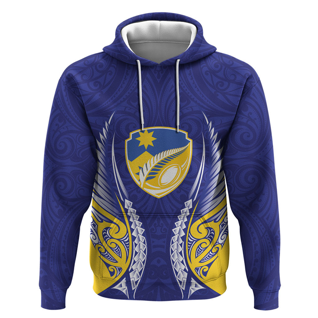 Otago 2026 Rugby Custom Zip Hoodie NZ Maori Silver Fern LT14 Pullover Hoodie Blue - Polynesian Pride