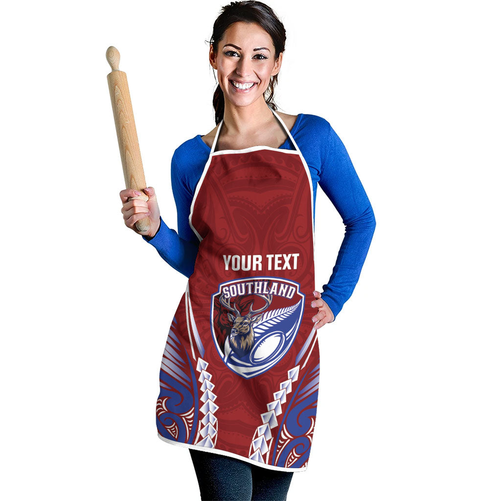 Southland 2026 Rugby Custom Apron NZ Maori Silver Fern LT14 - Polynesian Pride