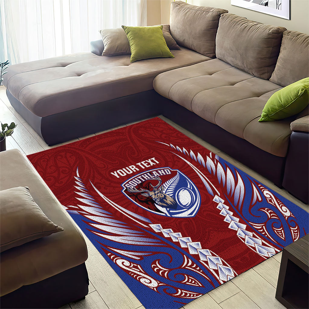 Southland 2026 Rugby Custom Area Rug NZ Maori Silver Fern LT14 - Polynesian Pride