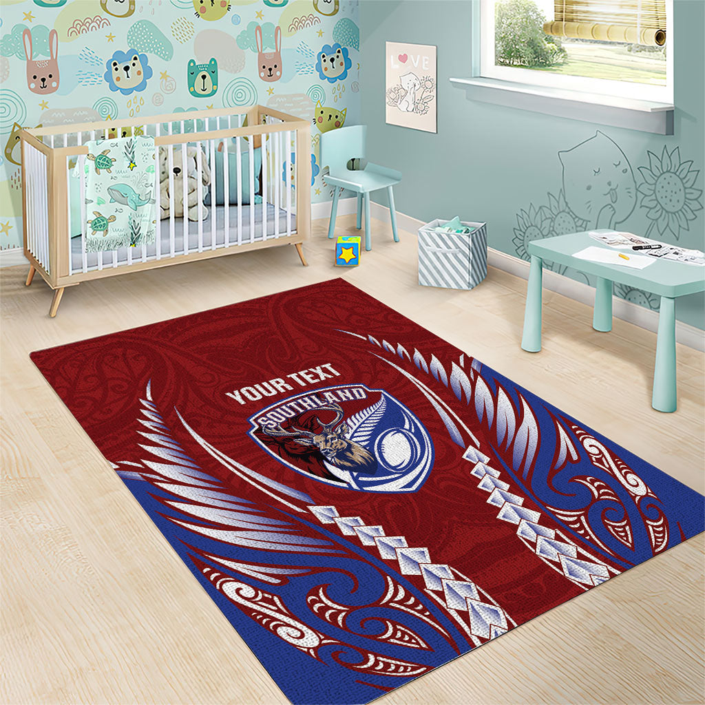 Southland 2026 Rugby Custom Area Rug NZ Maori Silver Fern LT14 - Polynesian Pride