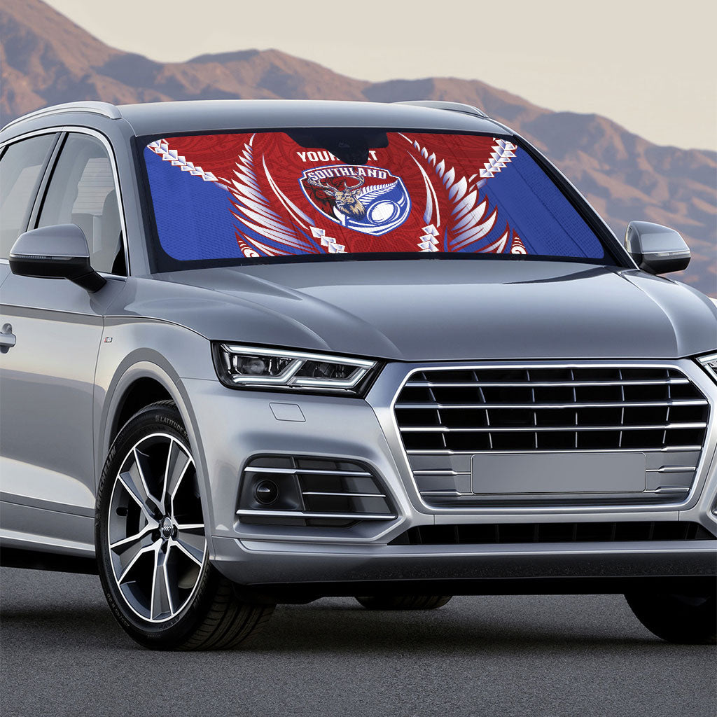 Southland 2026 Rugby Custom Auto Sun Shade NZ Maori Silver Fern LT14 - Polynesian Pride