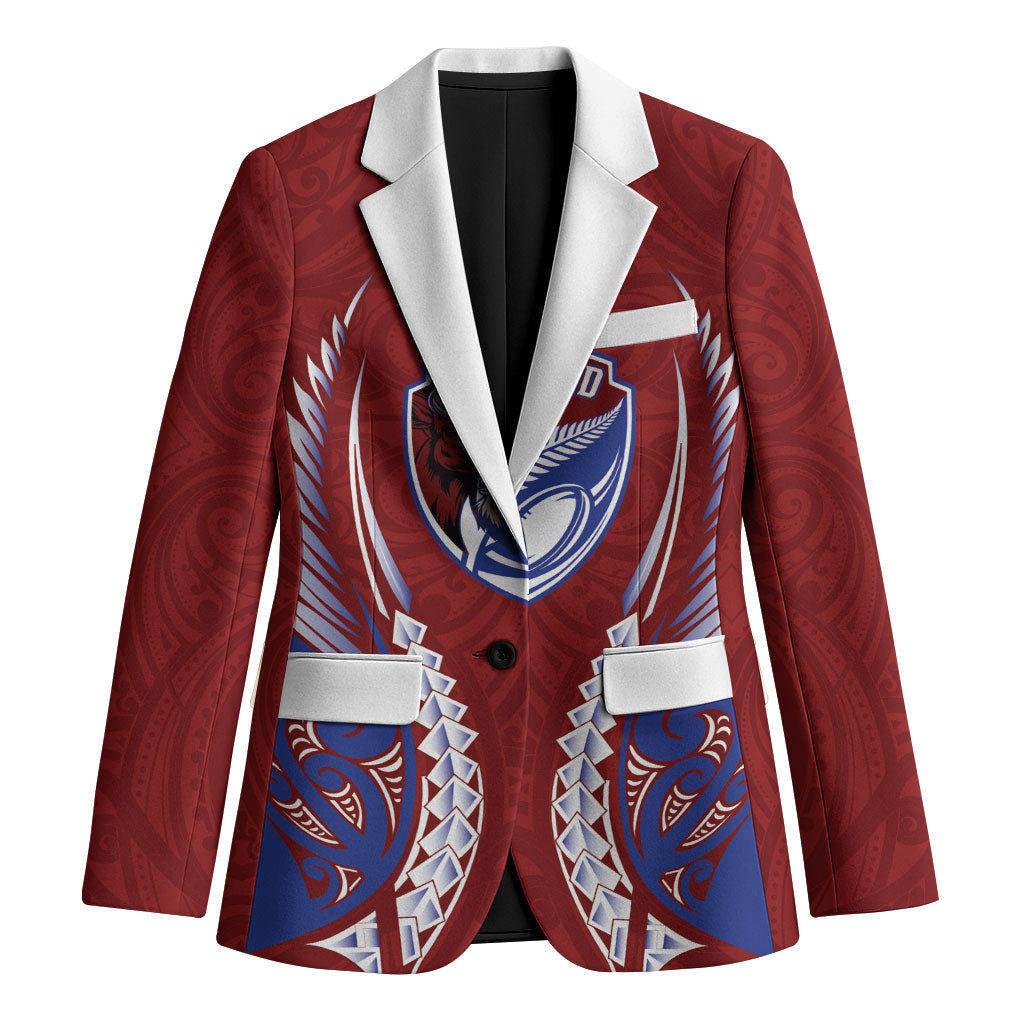 Southland 2026 Rugby Custom Blazer NZ Maori Silver Fern LT14 Unisex Maroon - Polynesian Pride