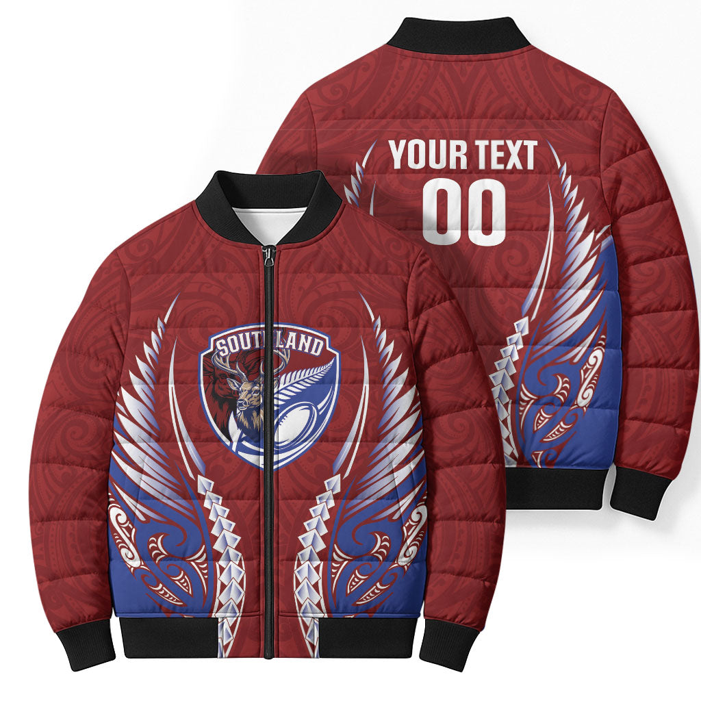 Southland 2026 Rugby Custom Bomber Puffer Jacket NZ Maori Silver Fern LT14 - Polynesian Pride