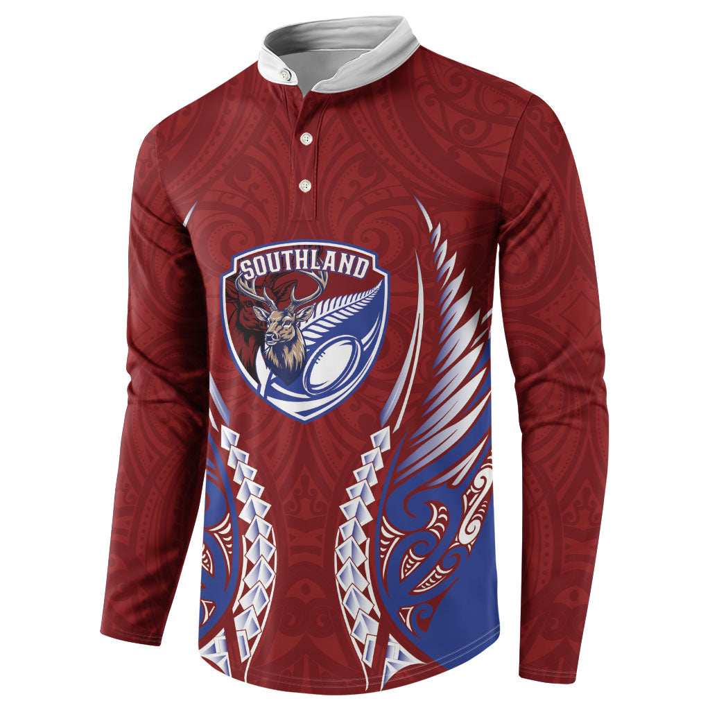 Southland 2026 Rugby Custom Button Sweatshirt NZ Maori Silver Fern LT14 - Polynesian Pride