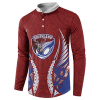 Southland 2026 Rugby Custom Button Sweatshirt NZ Maori Silver Fern LT14 - Polynesian Pride