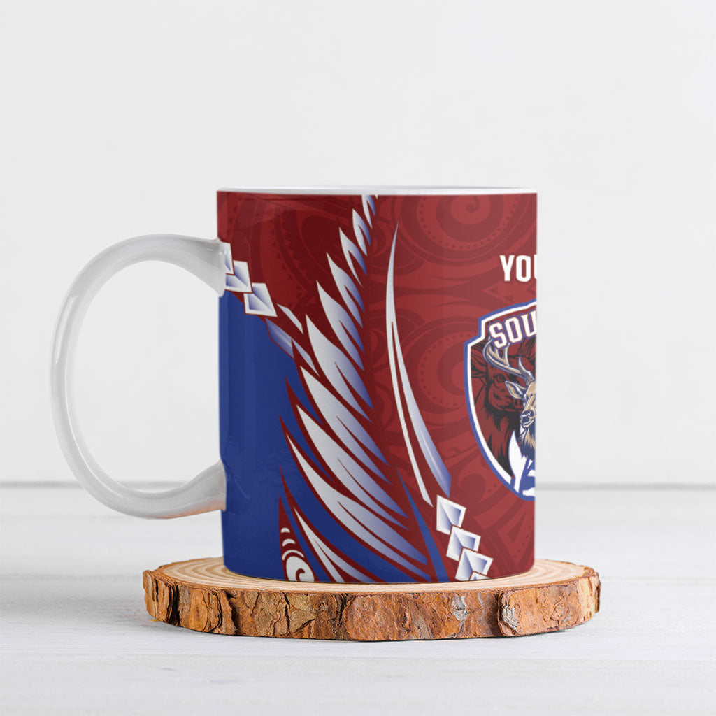 Southland 2026 Rugby Custom Ceramic Mug NZ Maori Silver Fern LT14 Maroon - Polynesian Pride