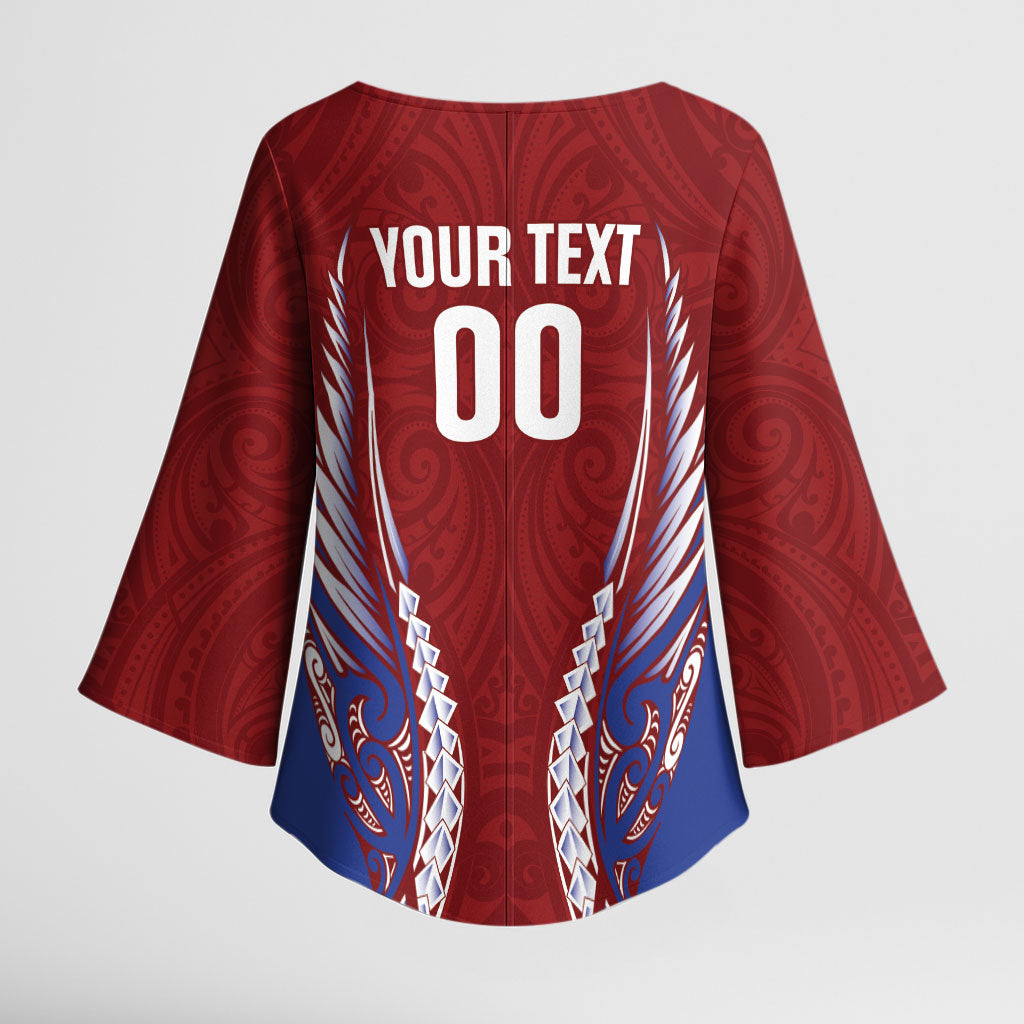 Southland 2026 Rugby Custom Kimono Sleeve Blouse NZ Maori Silver Fern LT14 - Polynesian Pride