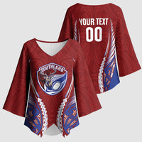 Southland 2026 Rugby Custom Kimono Sleeve Blouse NZ Maori Silver Fern LT14 - Polynesian Pride