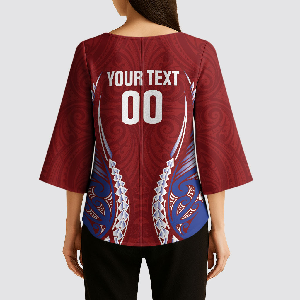 Southland 2026 Rugby Custom Kimono Sleeve Blouse NZ Maori Silver Fern LT14 - Polynesian Pride