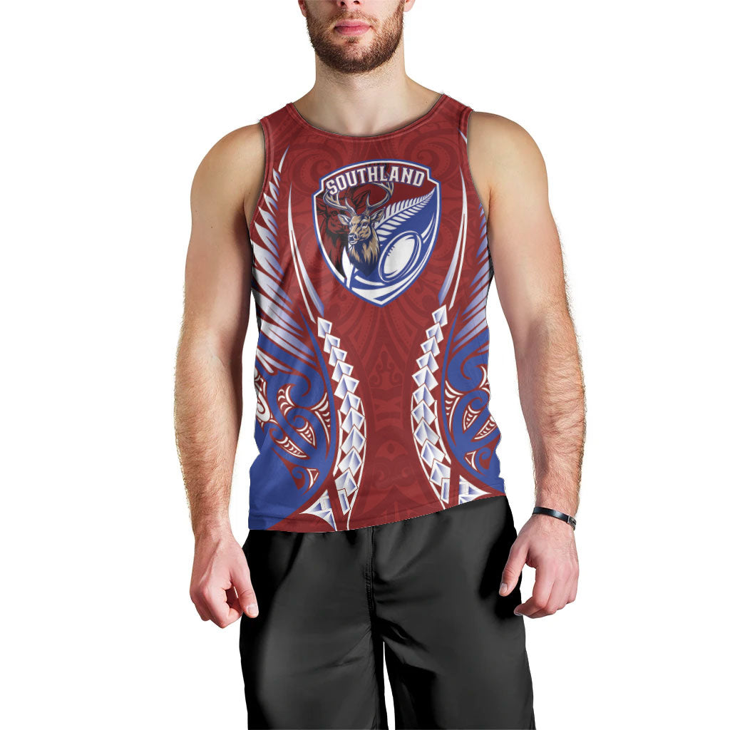 Southland 2026 Rugby Custom Men Tank Top NZ Maori Silver Fern LT14 - Polynesian Pride