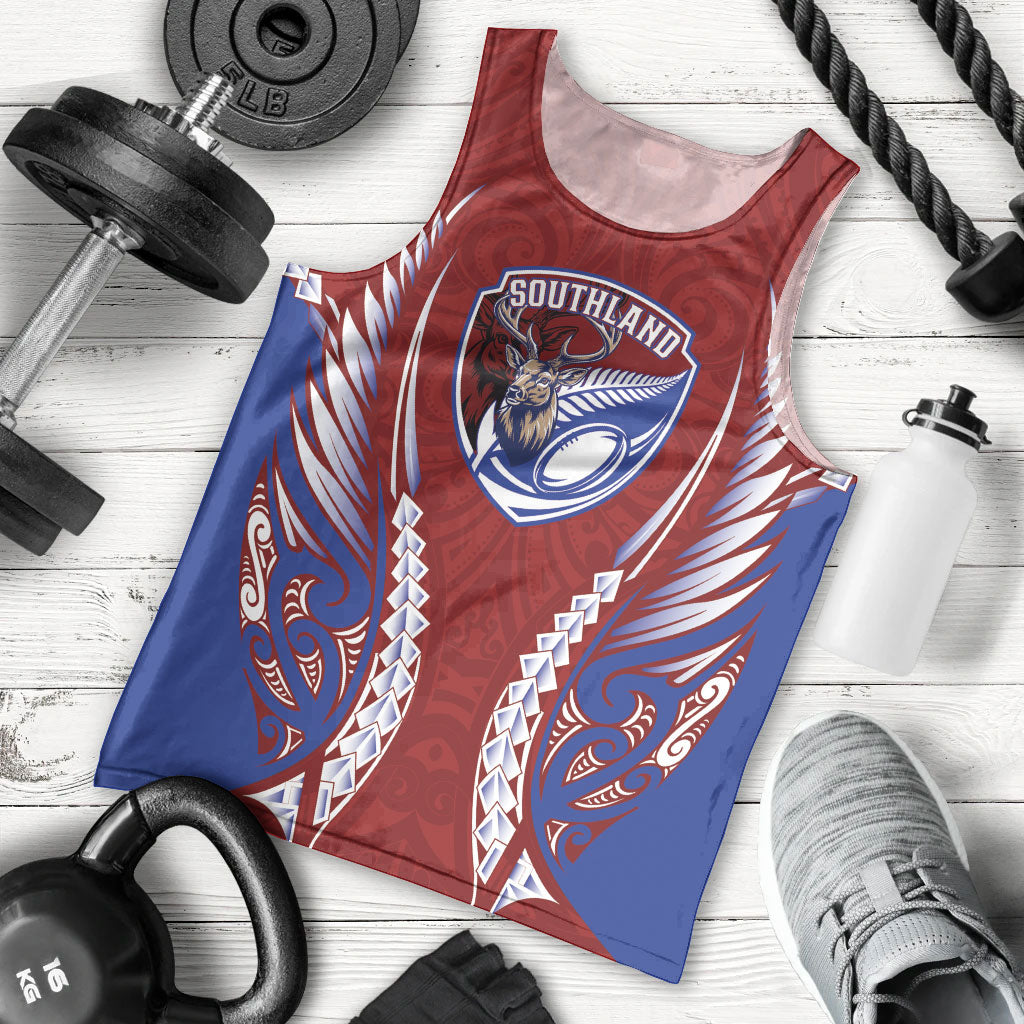Southland 2026 Rugby Custom Men Tank Top NZ Maori Silver Fern LT14 - Polynesian Pride