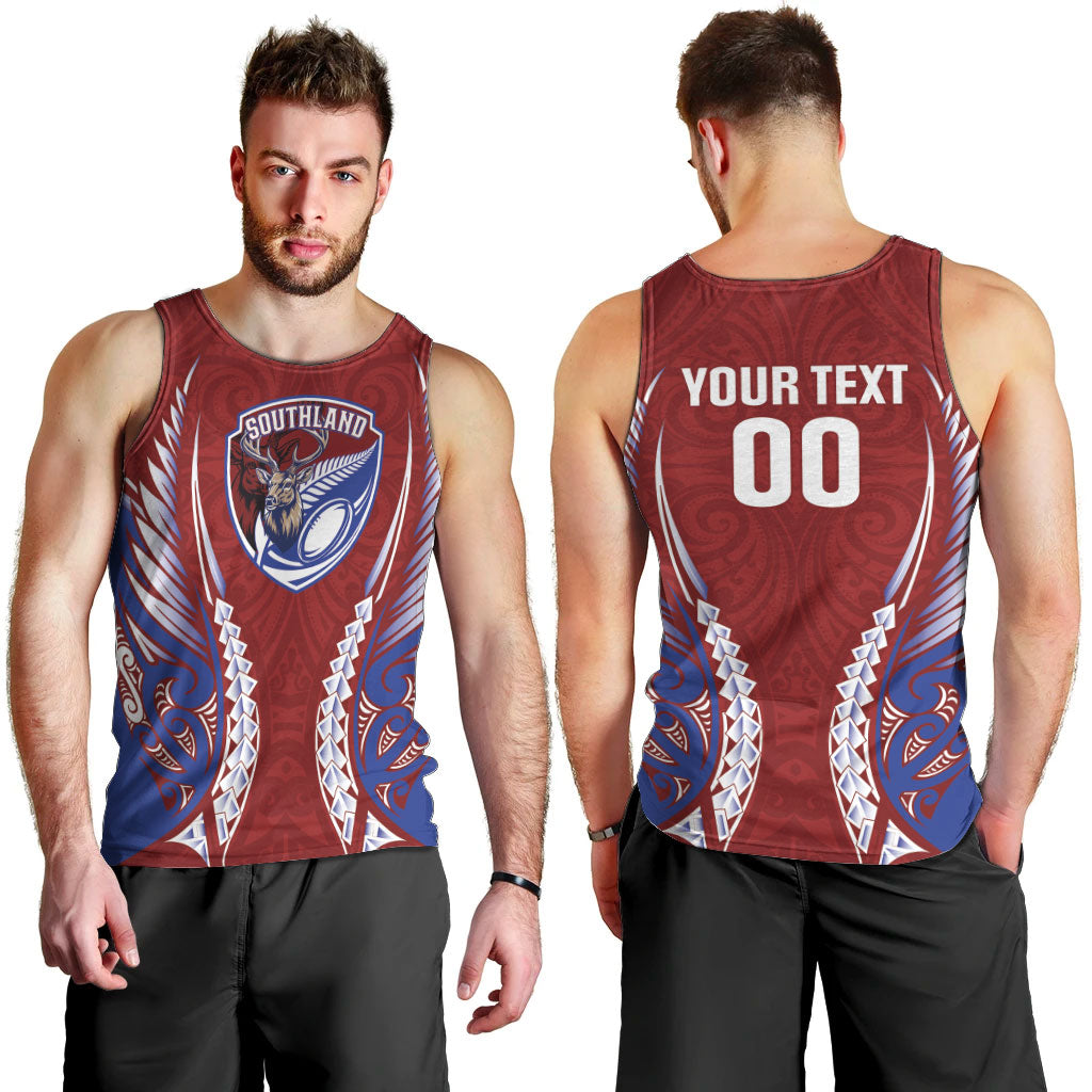Southland 2026 Rugby Custom Men Tank Top NZ Maori Silver Fern LT14 - Polynesian Pride